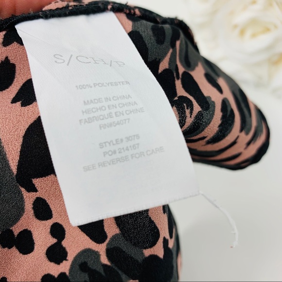 SOLD Cabi 9-5 Animal Print Tie Neck Blouse - Picture 8 of 9